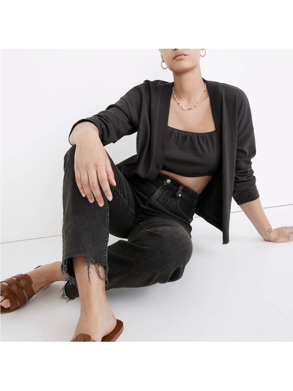 MADEWELL The Perfect Vintage Straight Jean Size 27 in Black